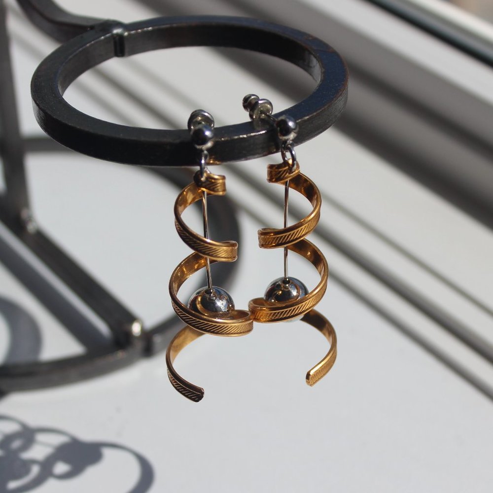 Gold and Silver tone Drop Earrings